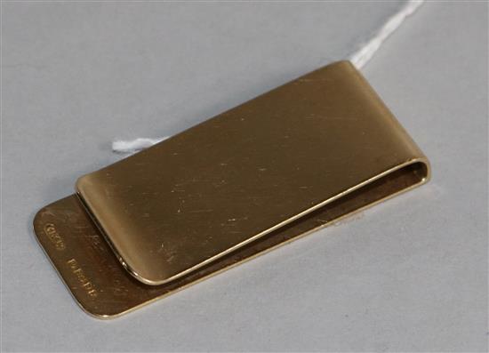 A 9ct gold money clip, 2in.